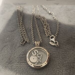 Pandora Silver Floating Locket Necklace with Charms